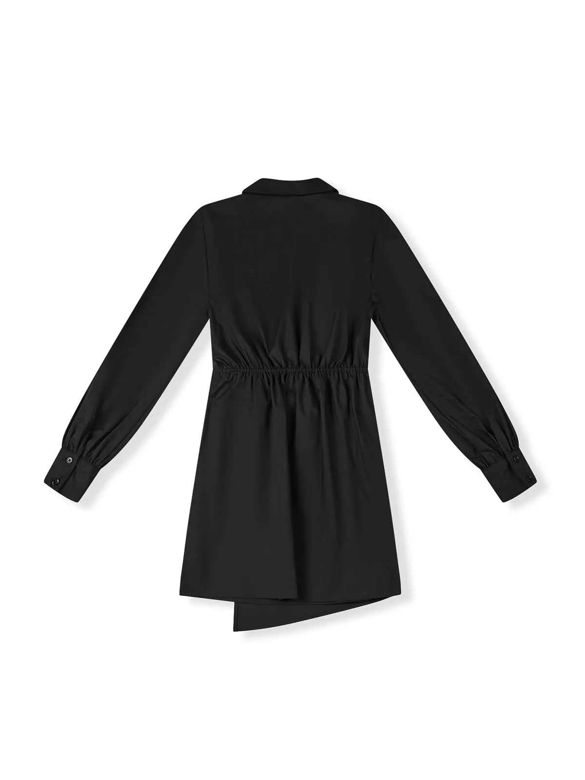 ASOBIO Long-Sleeve Asymmetrical Wrap Shirt Dress