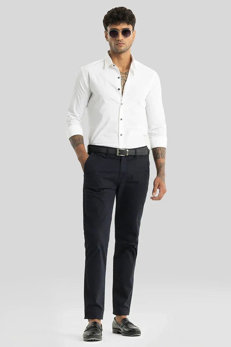 Astral Navy Plain Slim Fit Chinos