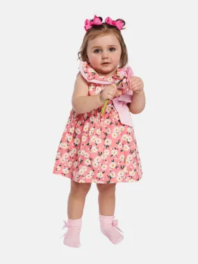 Baby Girl Marbella Printed Floral Summer Dress-Pink