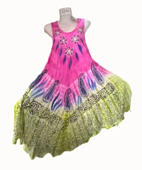 Beautiful Rayon Tie Dye Dresses Wholesale