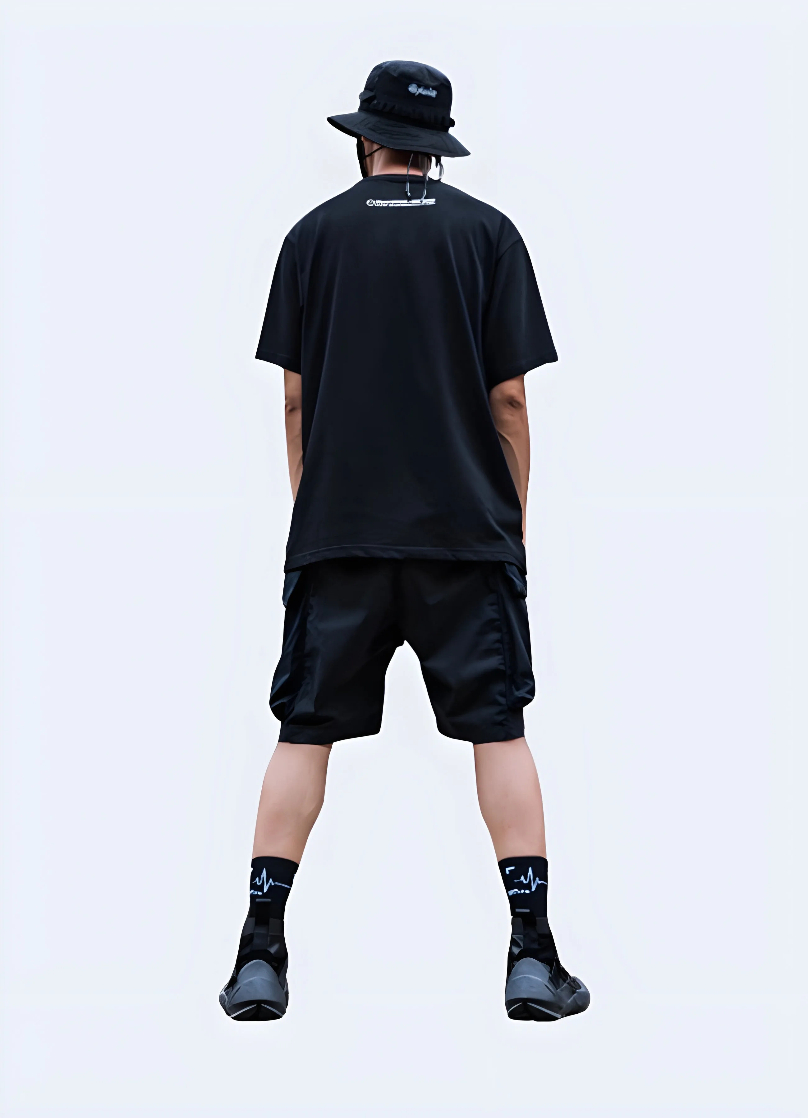 Black Cargo Shorts Buckle Beit