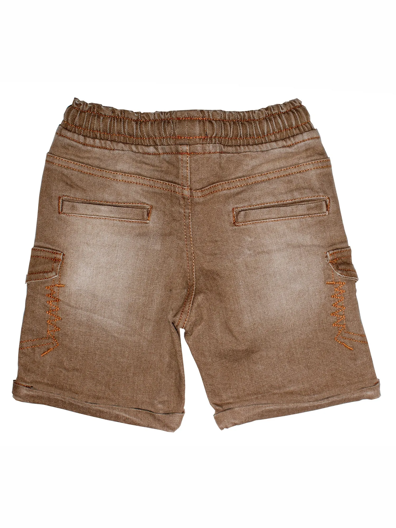 Boys Denim Cargo Shorts with roll up hem