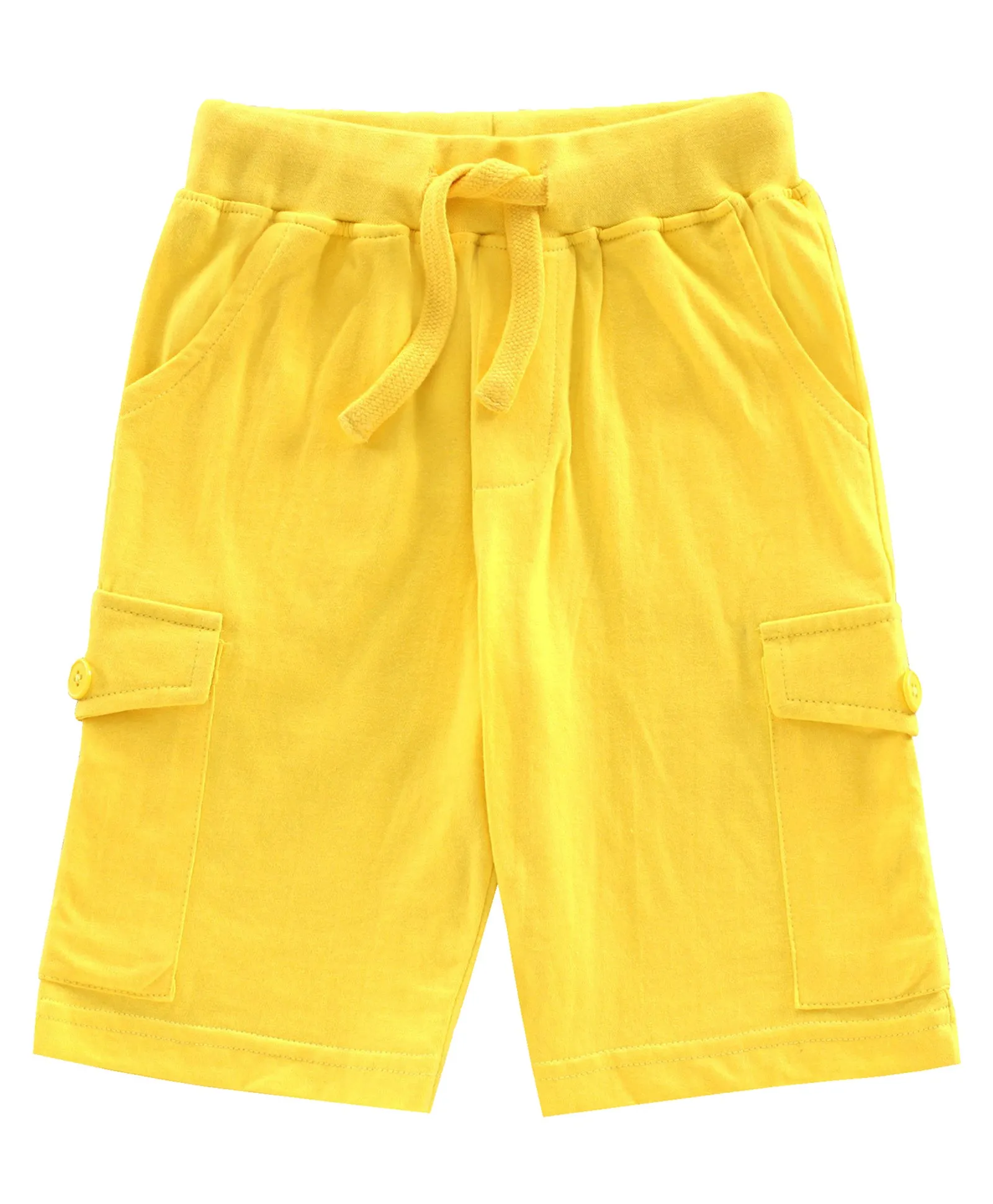 Boys Solid Knit Knee length Cargo Shorts - Pack of 2