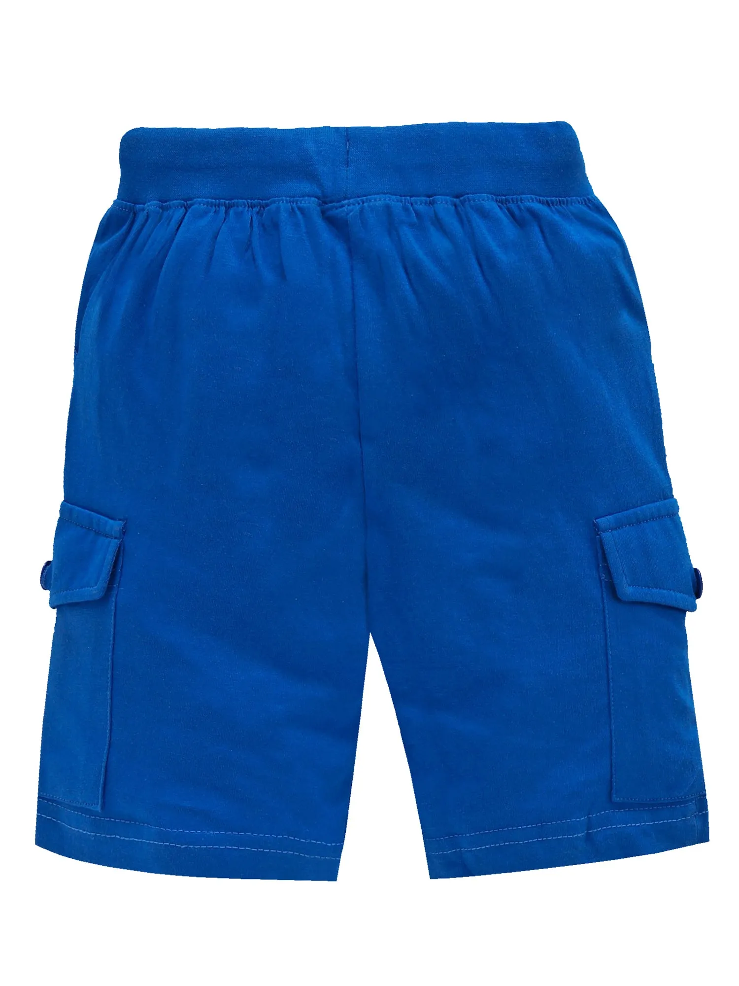 Boys Solid Knit Knee length Cargo Shorts - Pack of 2