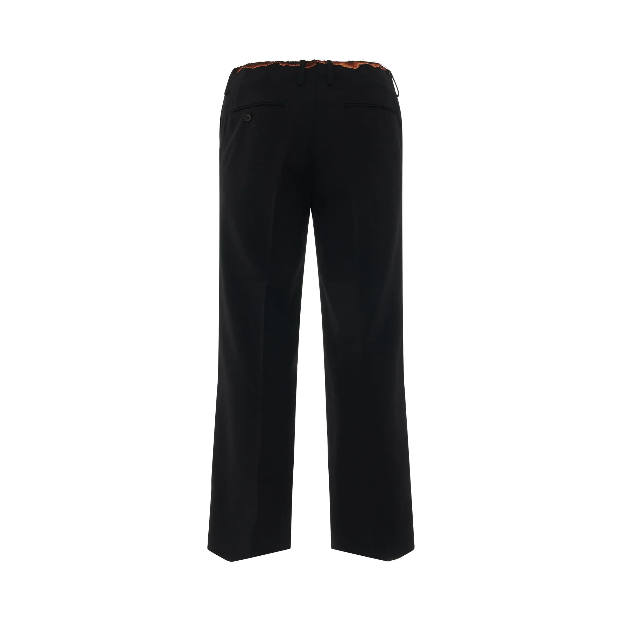 Burning Embroidery Trousers in Black