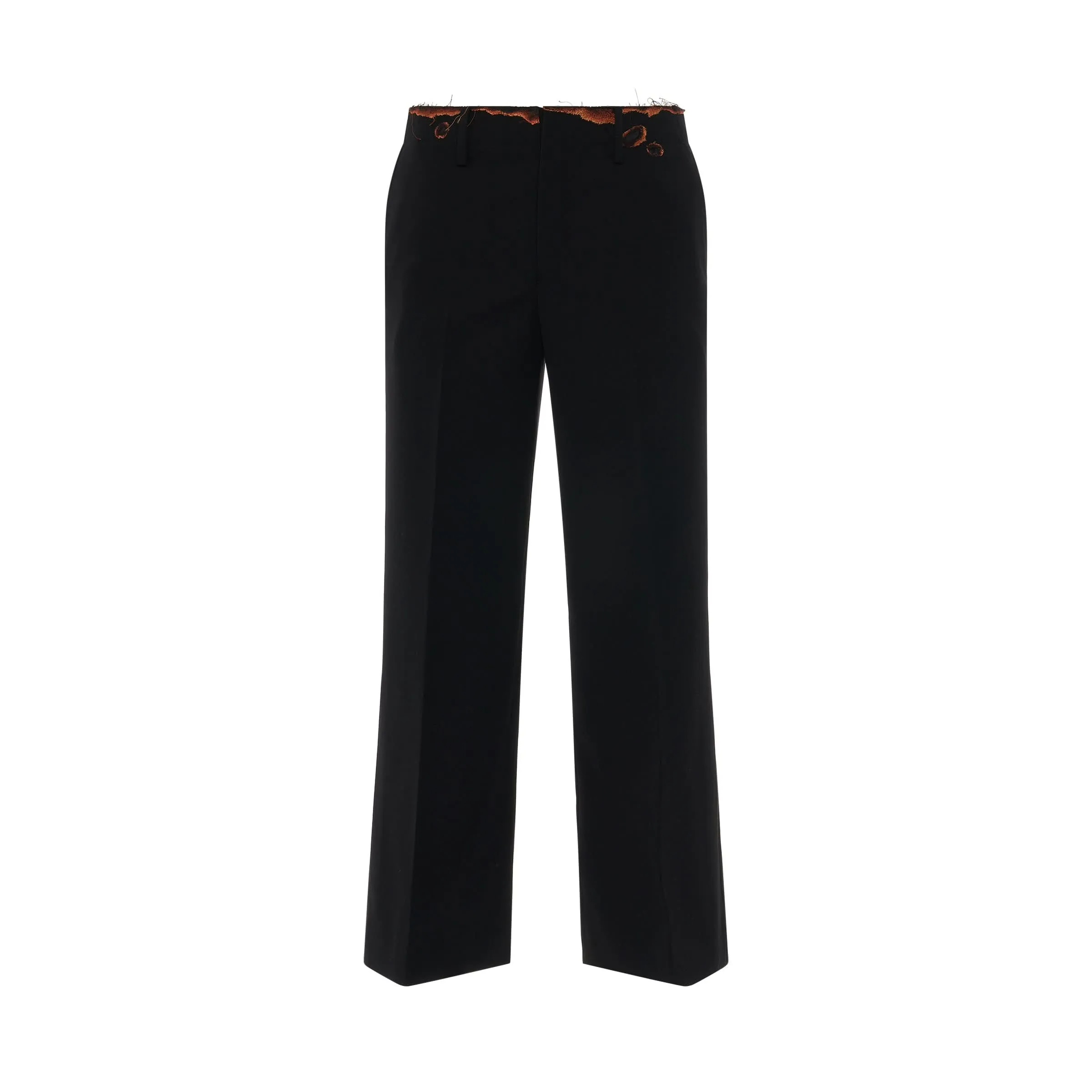 Burning Embroidery Trousers in Black