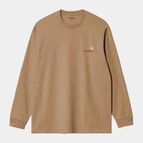 Carhartt WIP American Script Long Sleeve T-Shirt Peanut