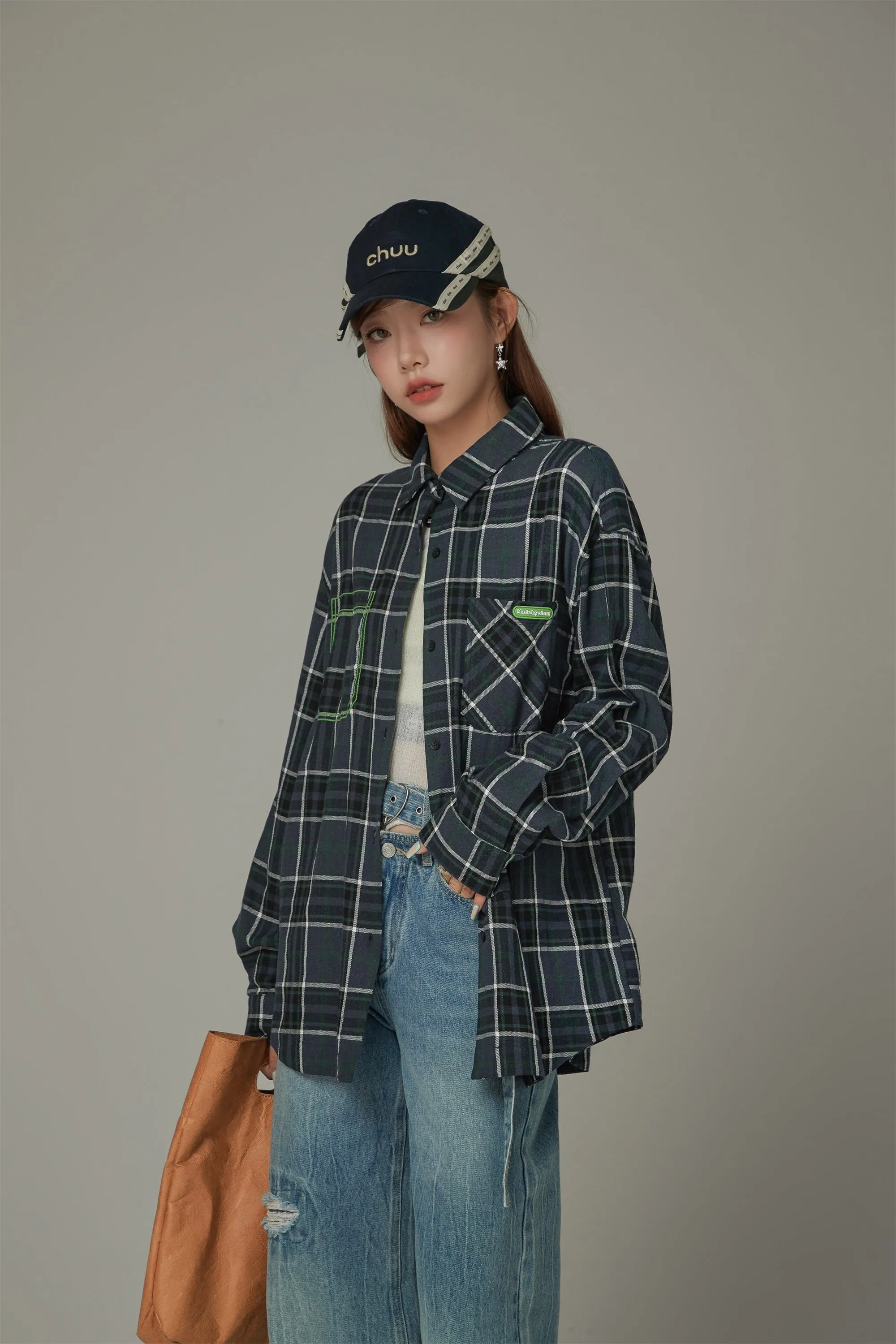 Checked Loose Fit Long Sleeve Shirt