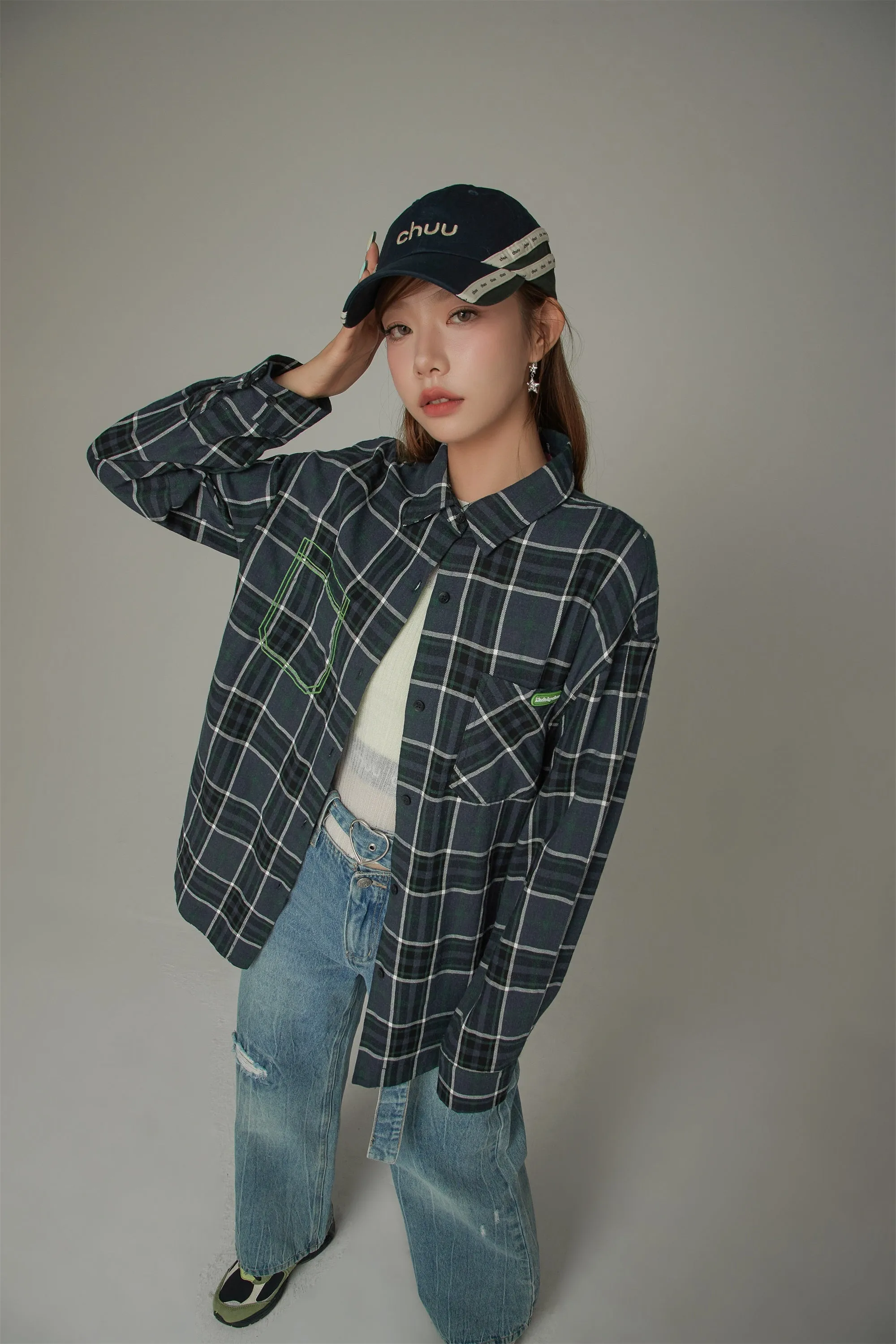 Checked Loose Fit Long Sleeve Shirt