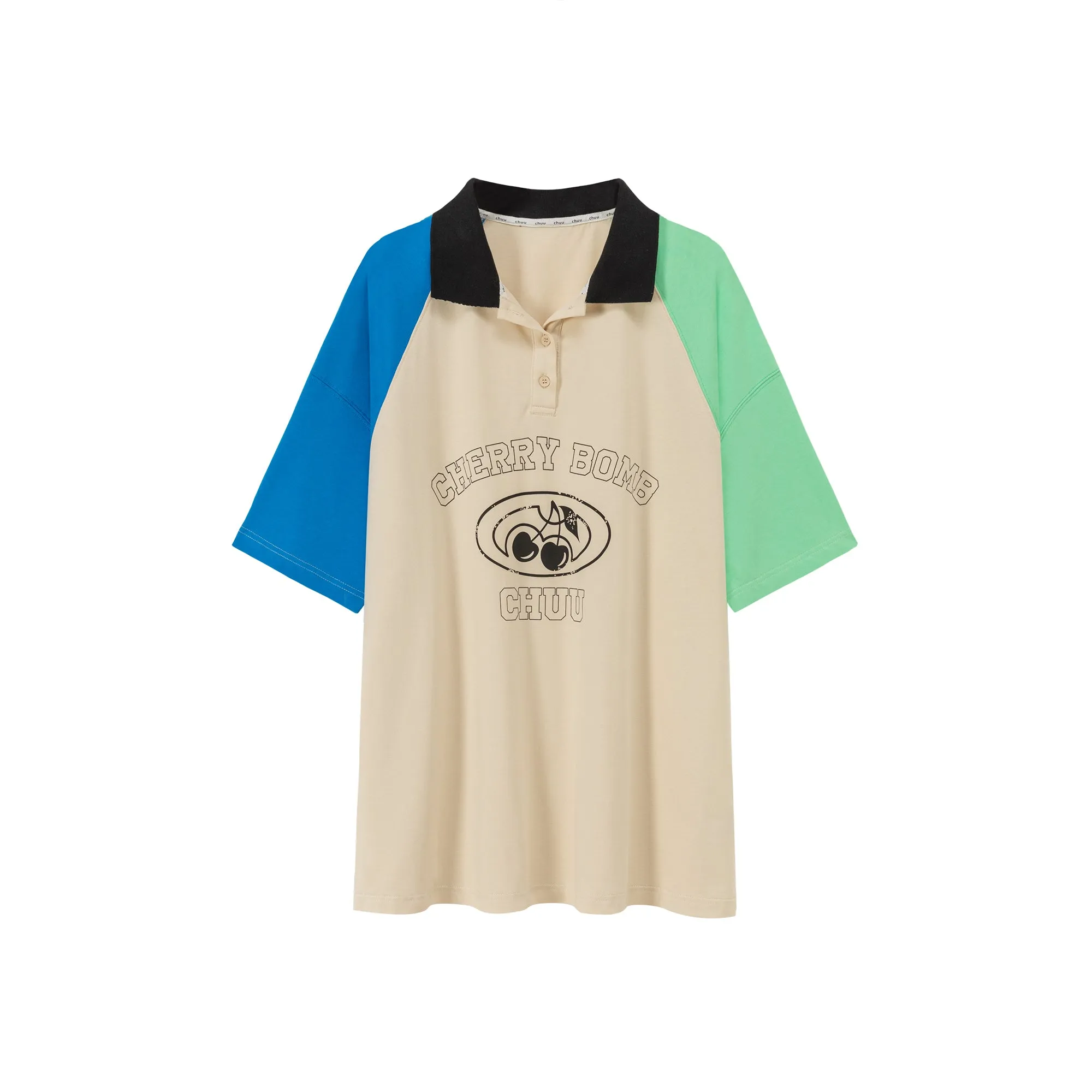 Cherry Bomb Contrast Raglan Loose Fit T-Shirt