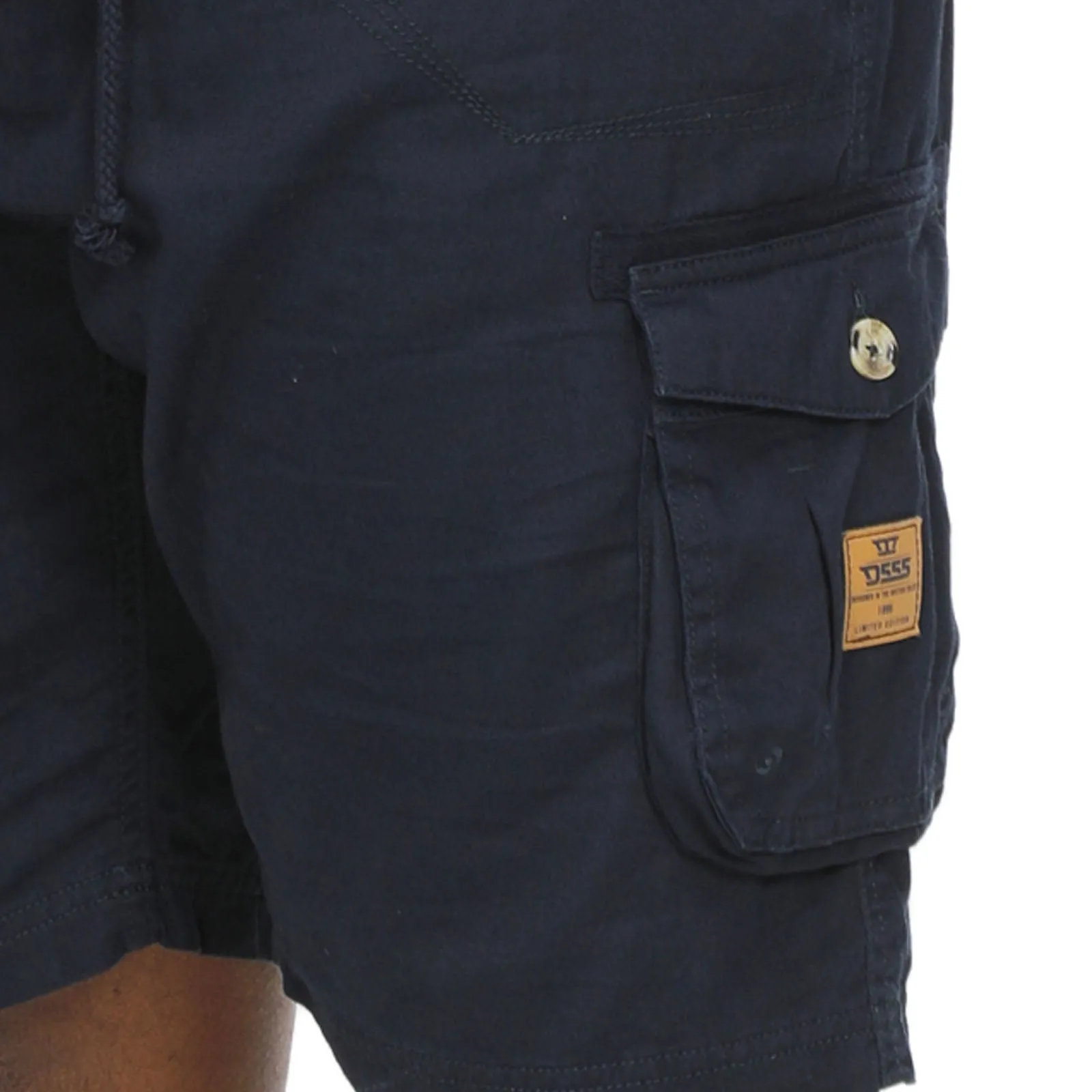 D555 Mens Rodney Big & Tall Cotton Multi Pocket Cargo Shorts - Navy