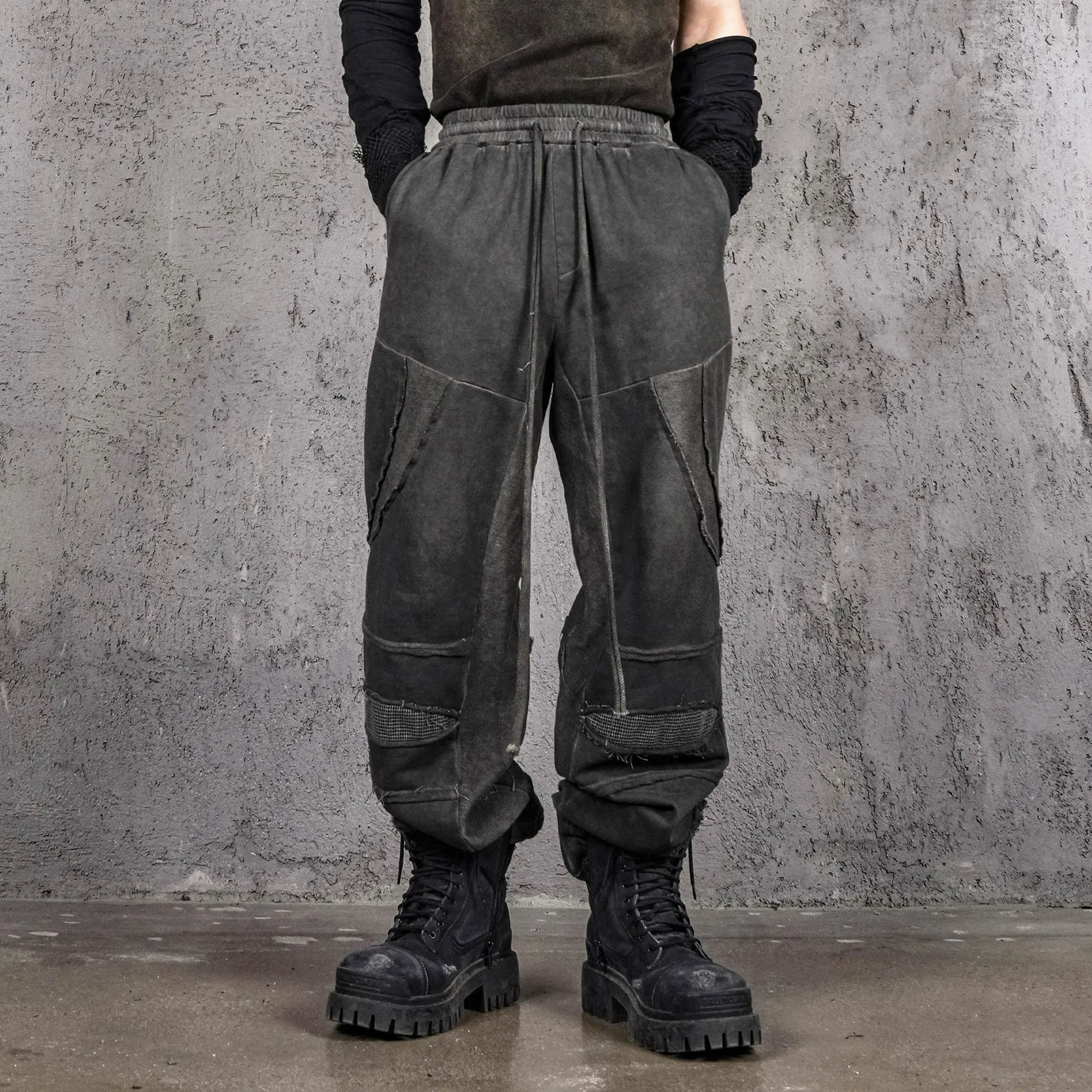 Dark Distressed Tactical Pants