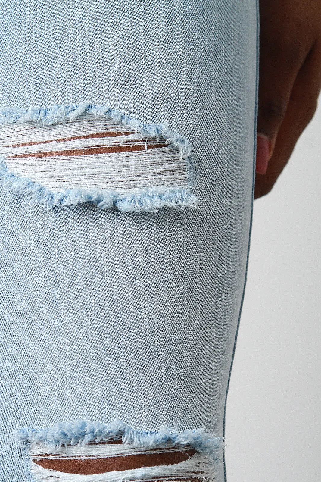 Distressed Stone Wash Denim Jeans