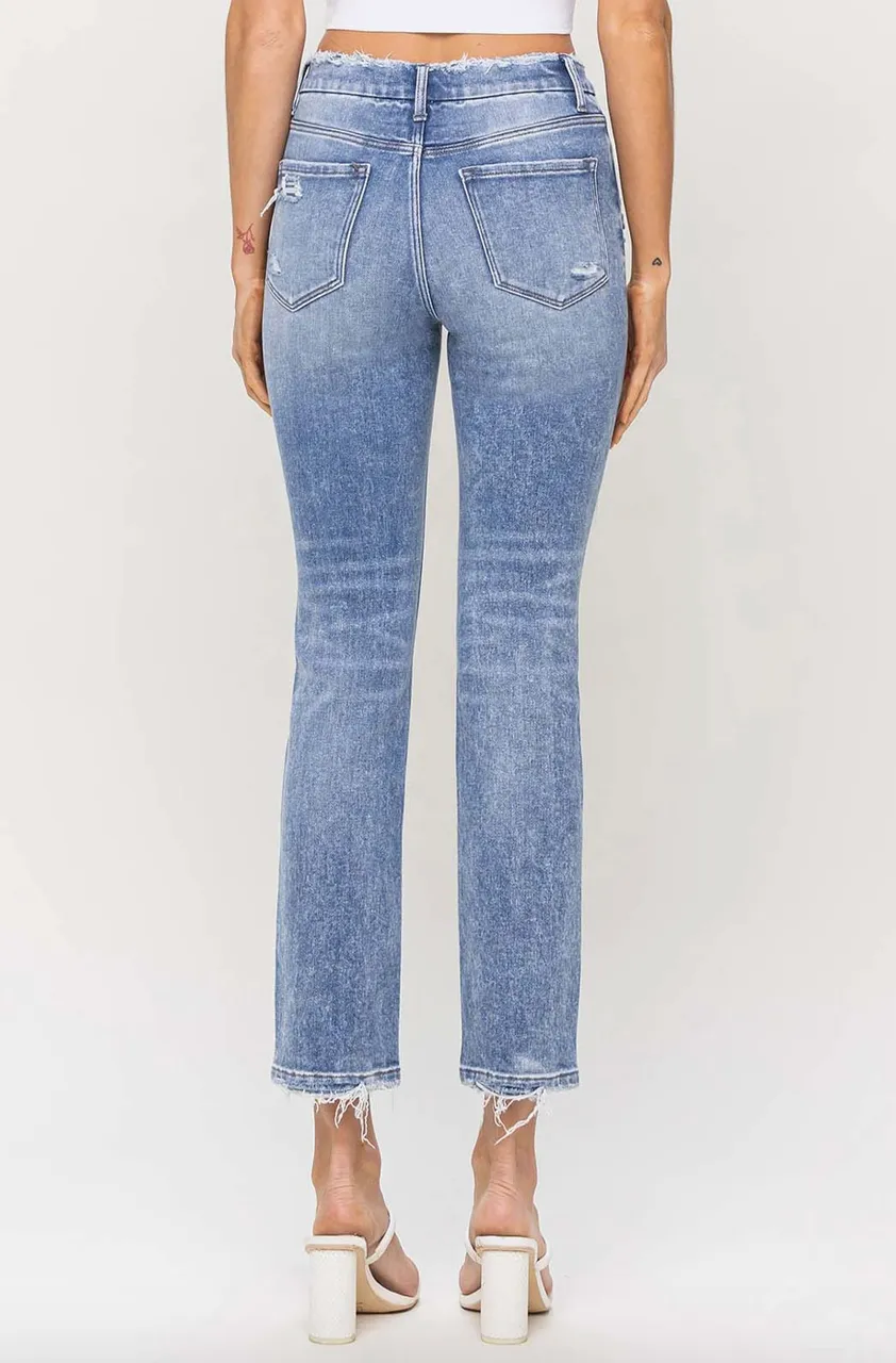 FM Distressed Crop Slim Straight