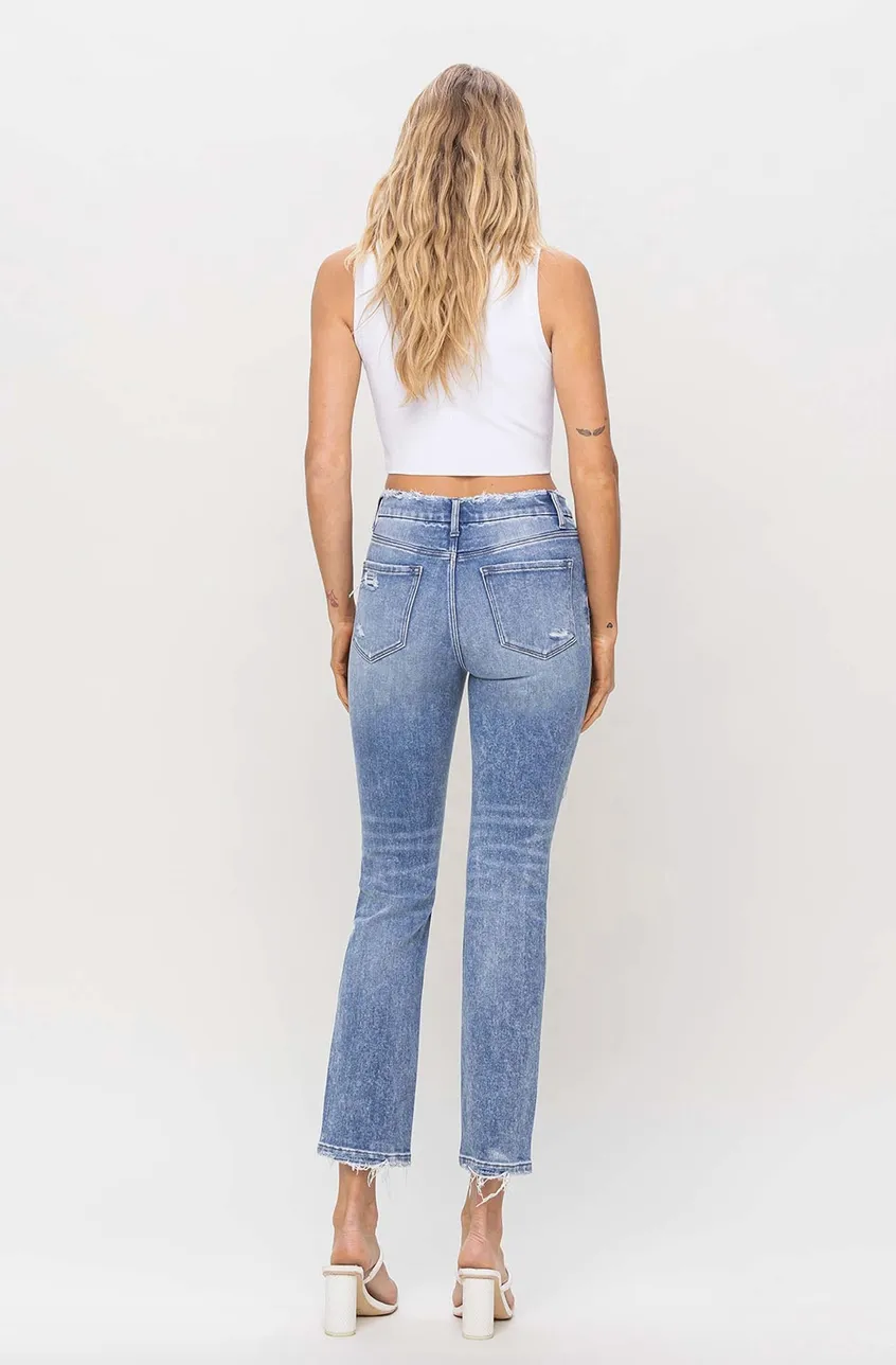 FM Distressed Crop Slim Straight