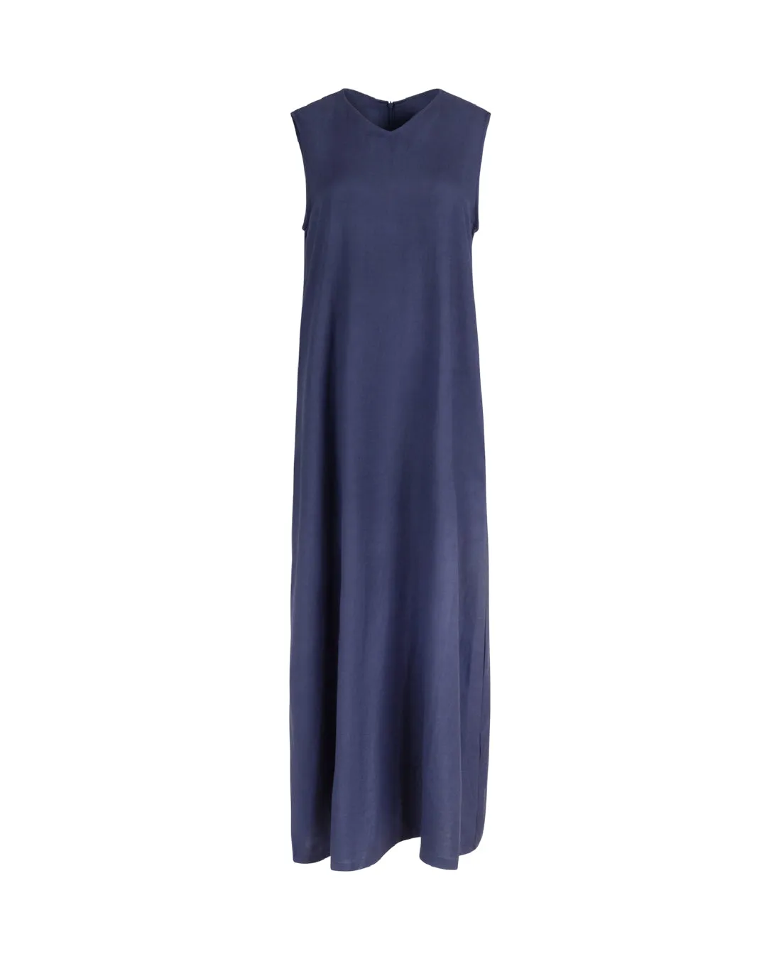 High V-Neck Maxi Linen Jumper