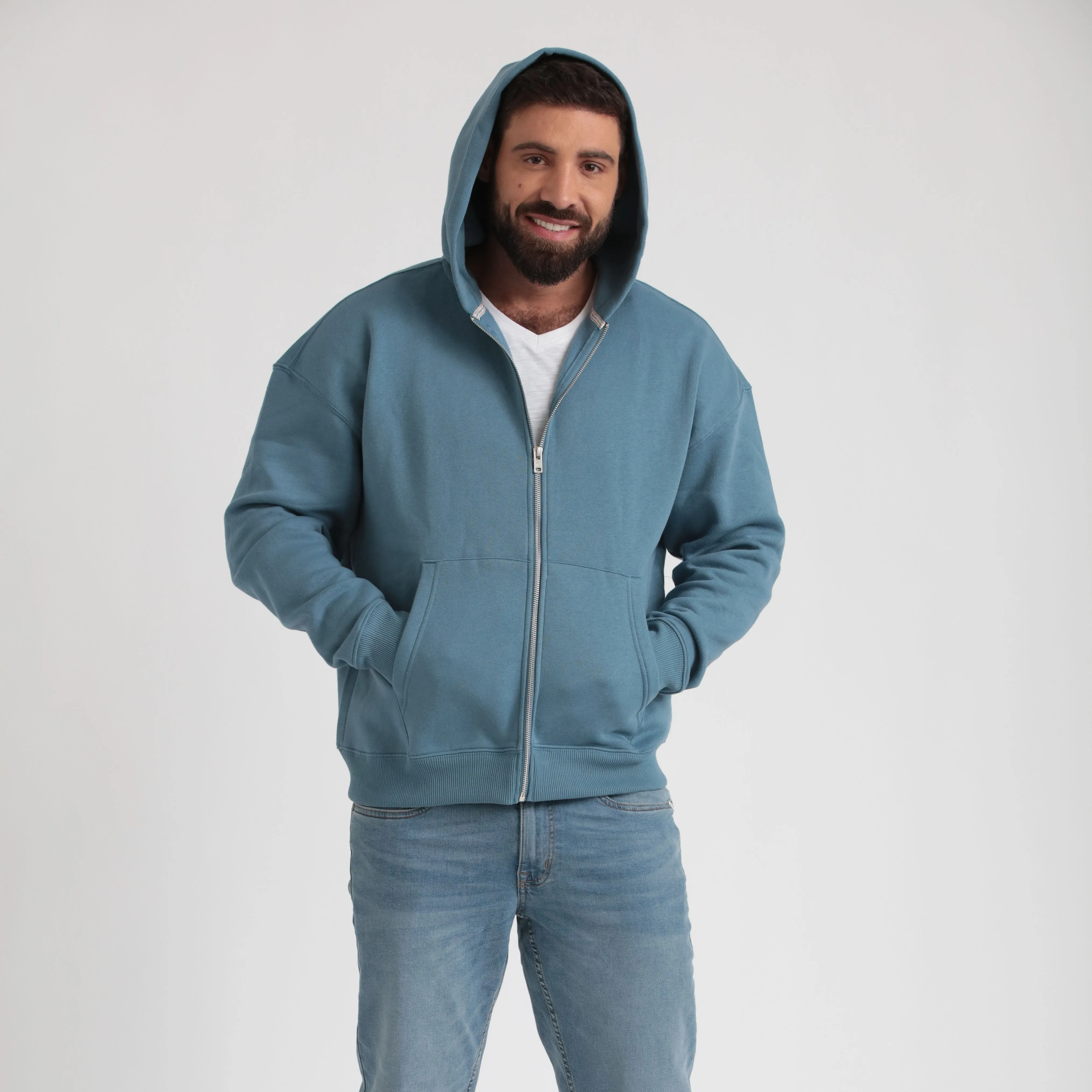 Long Sleeve Fleece Zip Up Hoodie