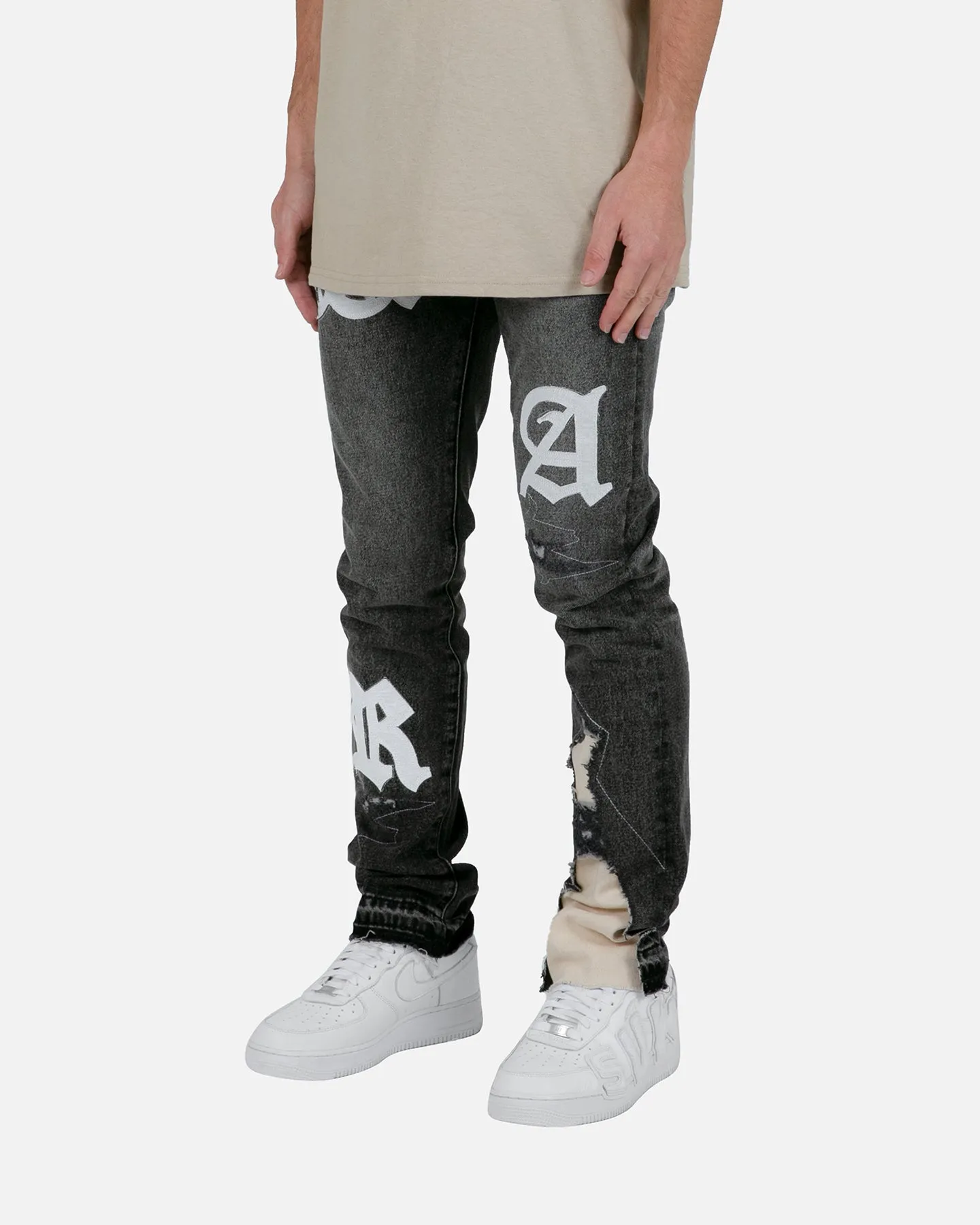 MNML D198 War Denim Pants Black/White