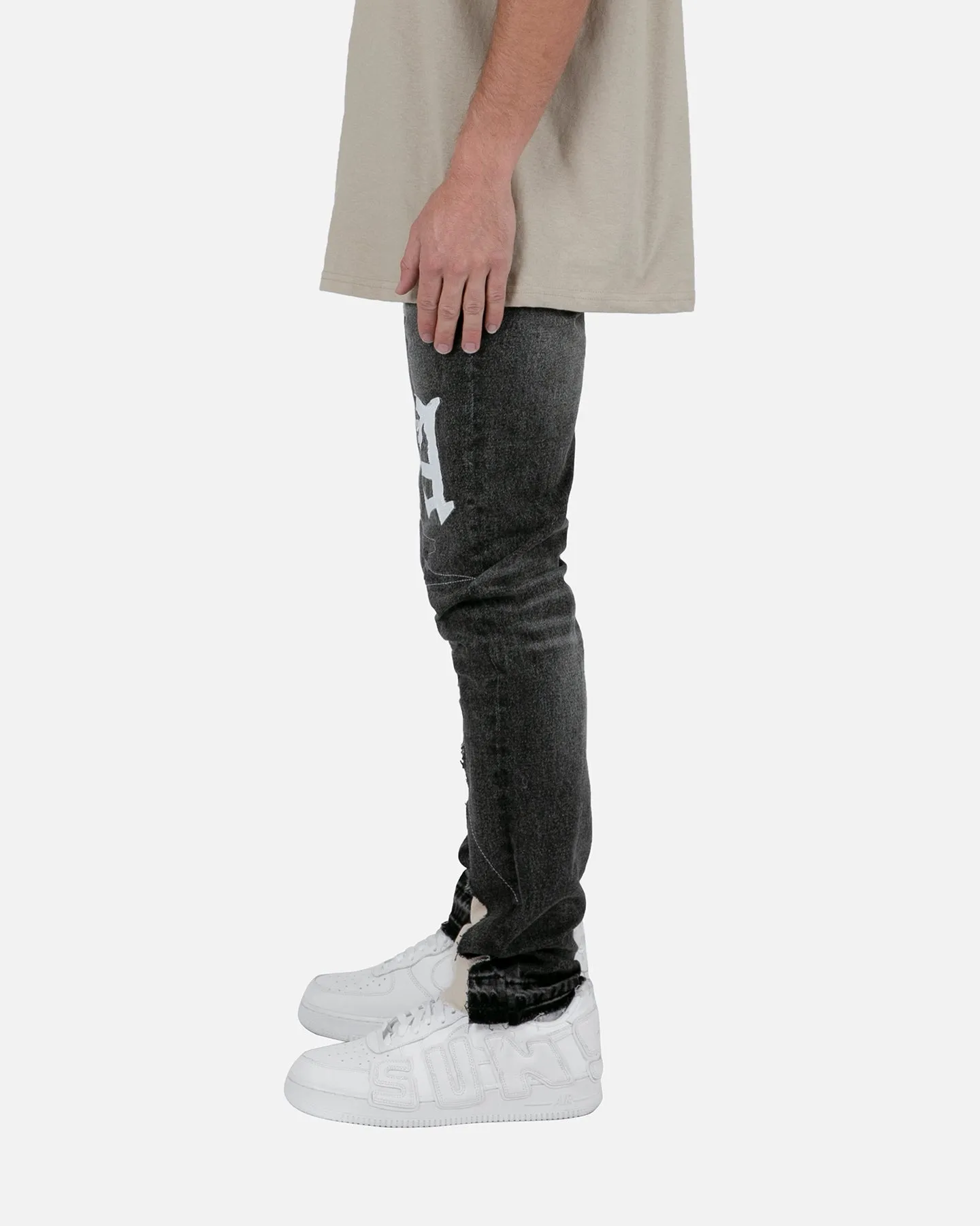 MNML D198 War Denim Pants Black/White