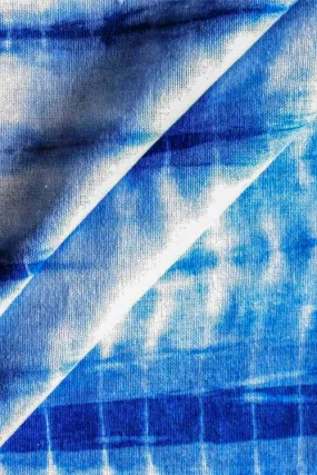 Moralfibre Fabric Is 100% Cotton Organic Handspun Handwoven, Natural Tie & Dyed  Indigo And White Fabric