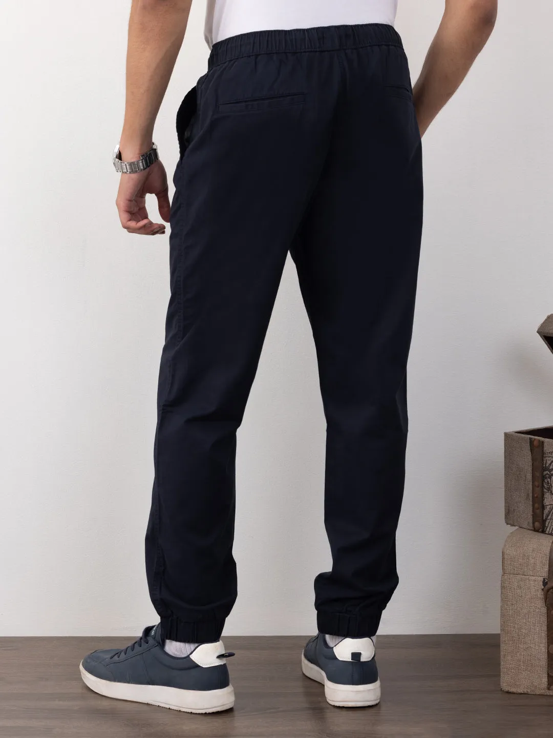 Navy Plain Jogger Pants