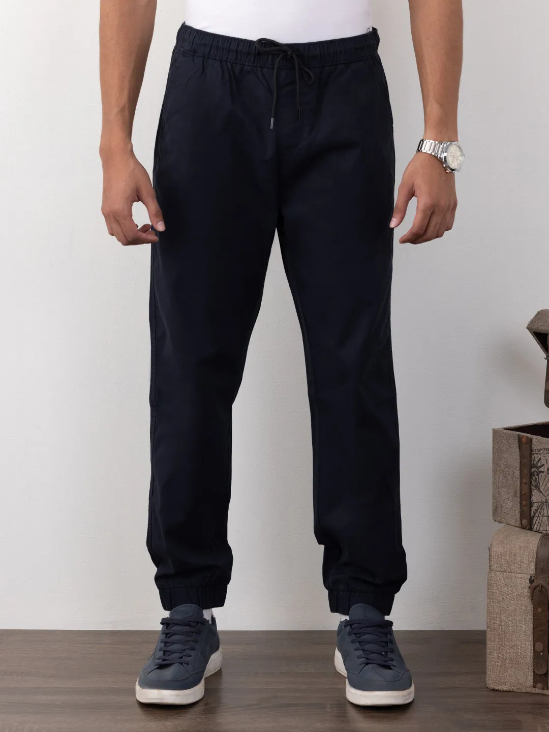 Navy Plain Jogger Pants