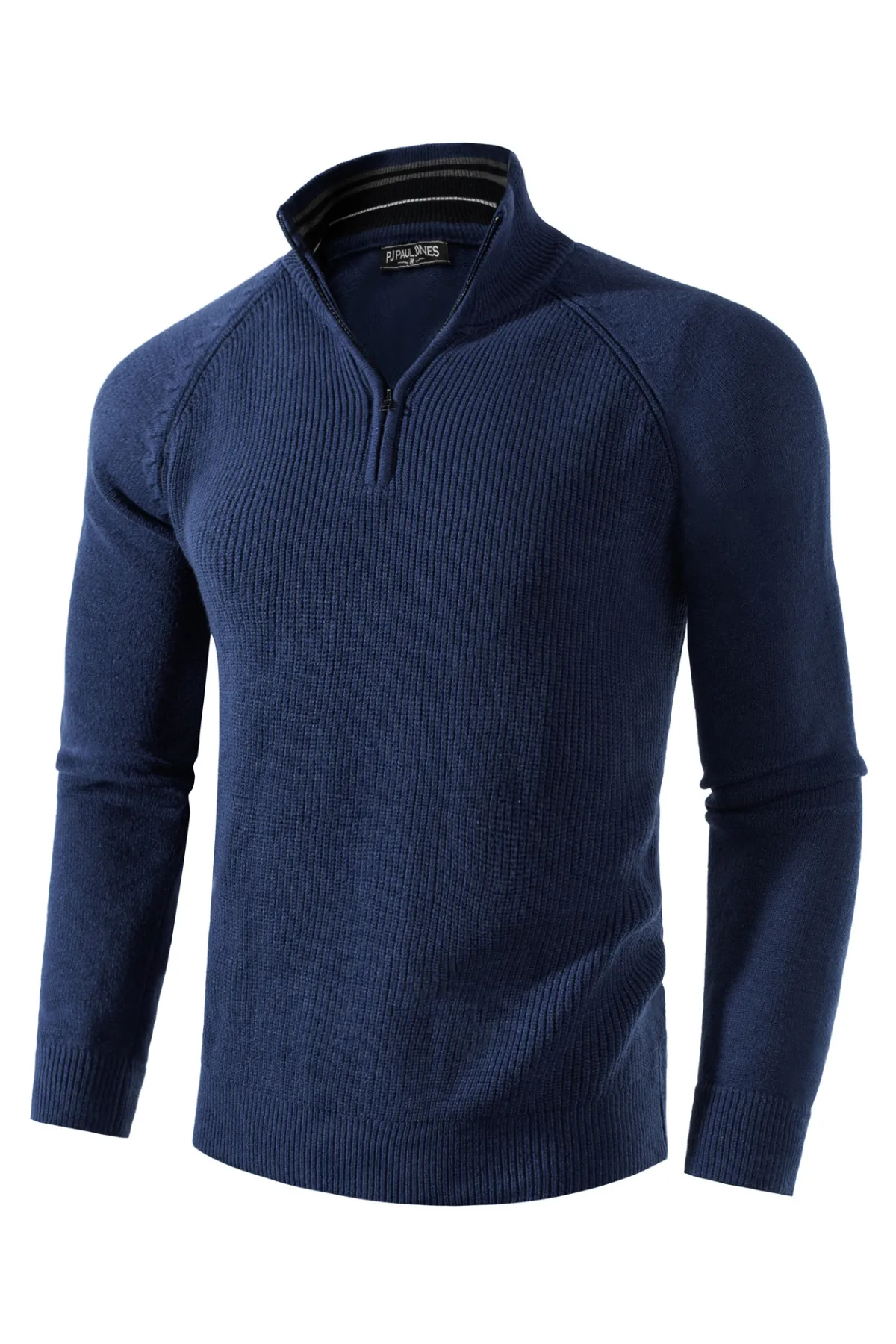 Paul Jones Men's Quarter Zip Sweater Casual Mock Neck Pullover Slim Fit Knit Polo Sweater