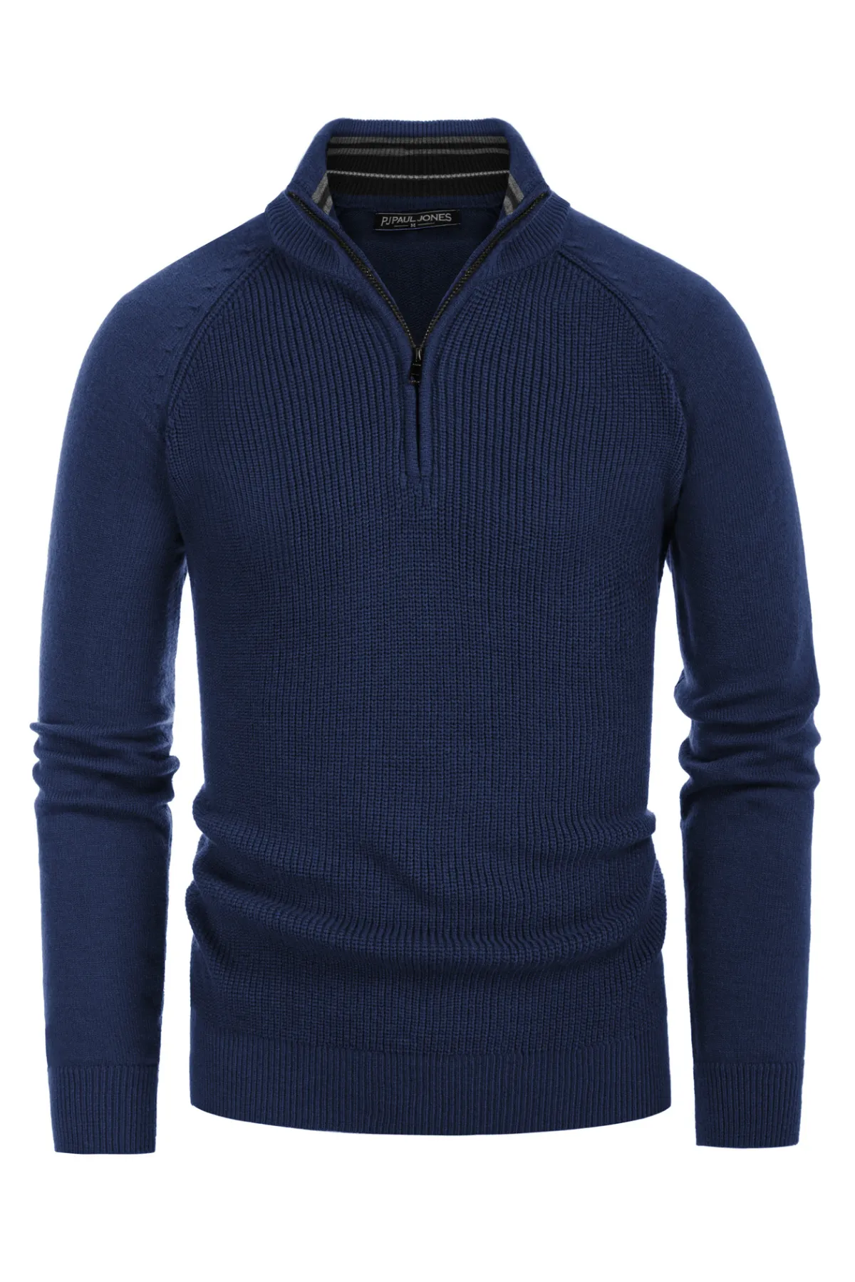 Paul Jones Men's Quarter Zip Sweater Casual Mock Neck Pullover Slim Fit Knit Polo Sweater