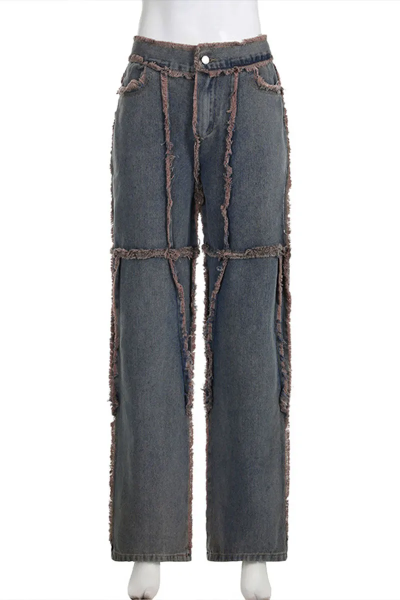 PG0401 Retro Denim Straight Jeans