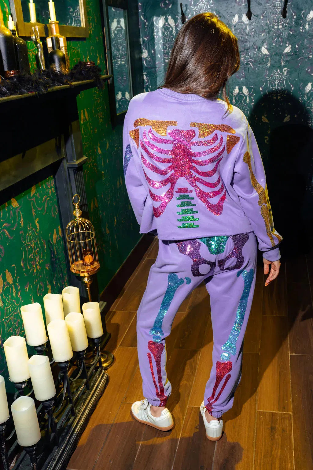 Purple Multi Skeleton Jogger- Women's