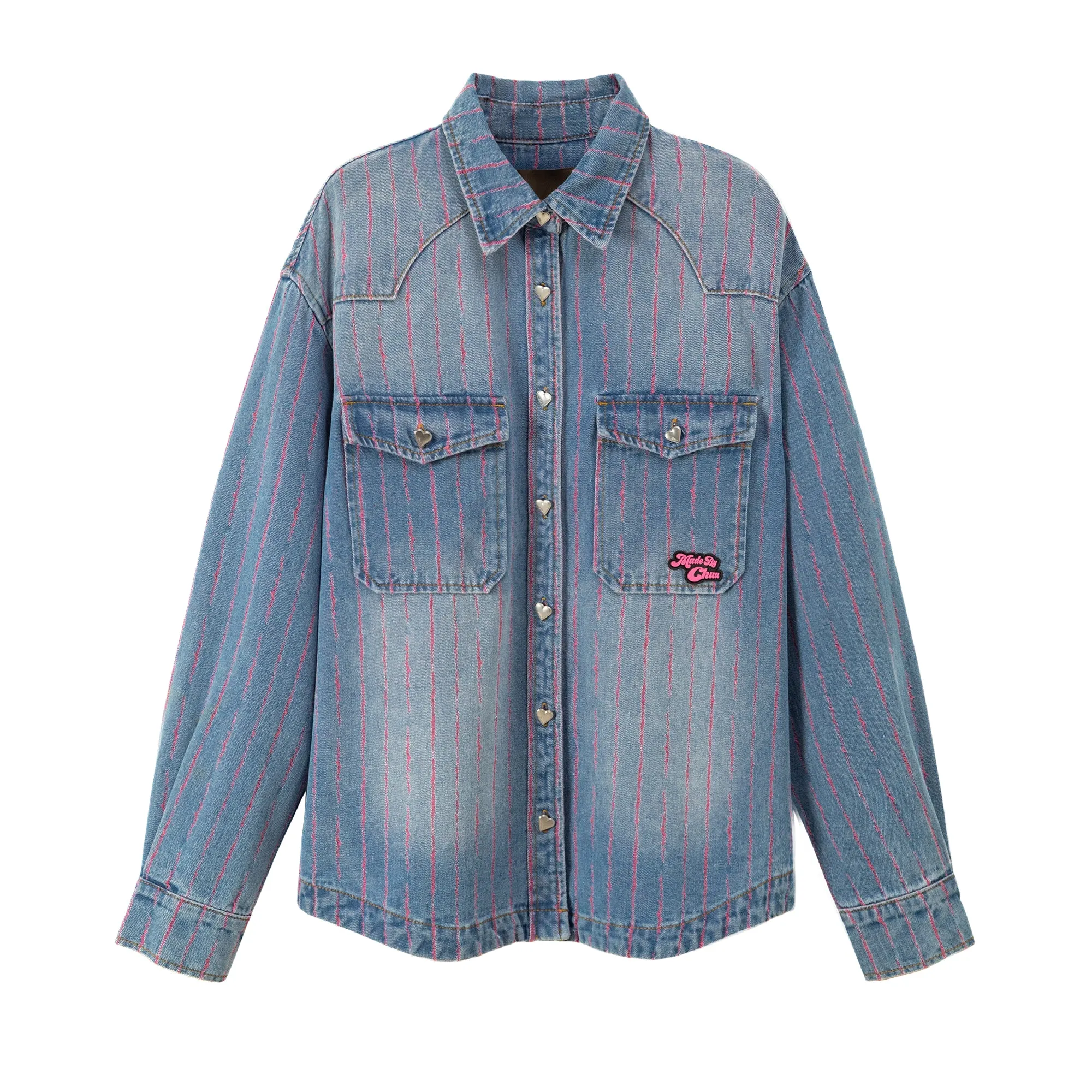 Rose Scent Kiss Loose Denim Shirt