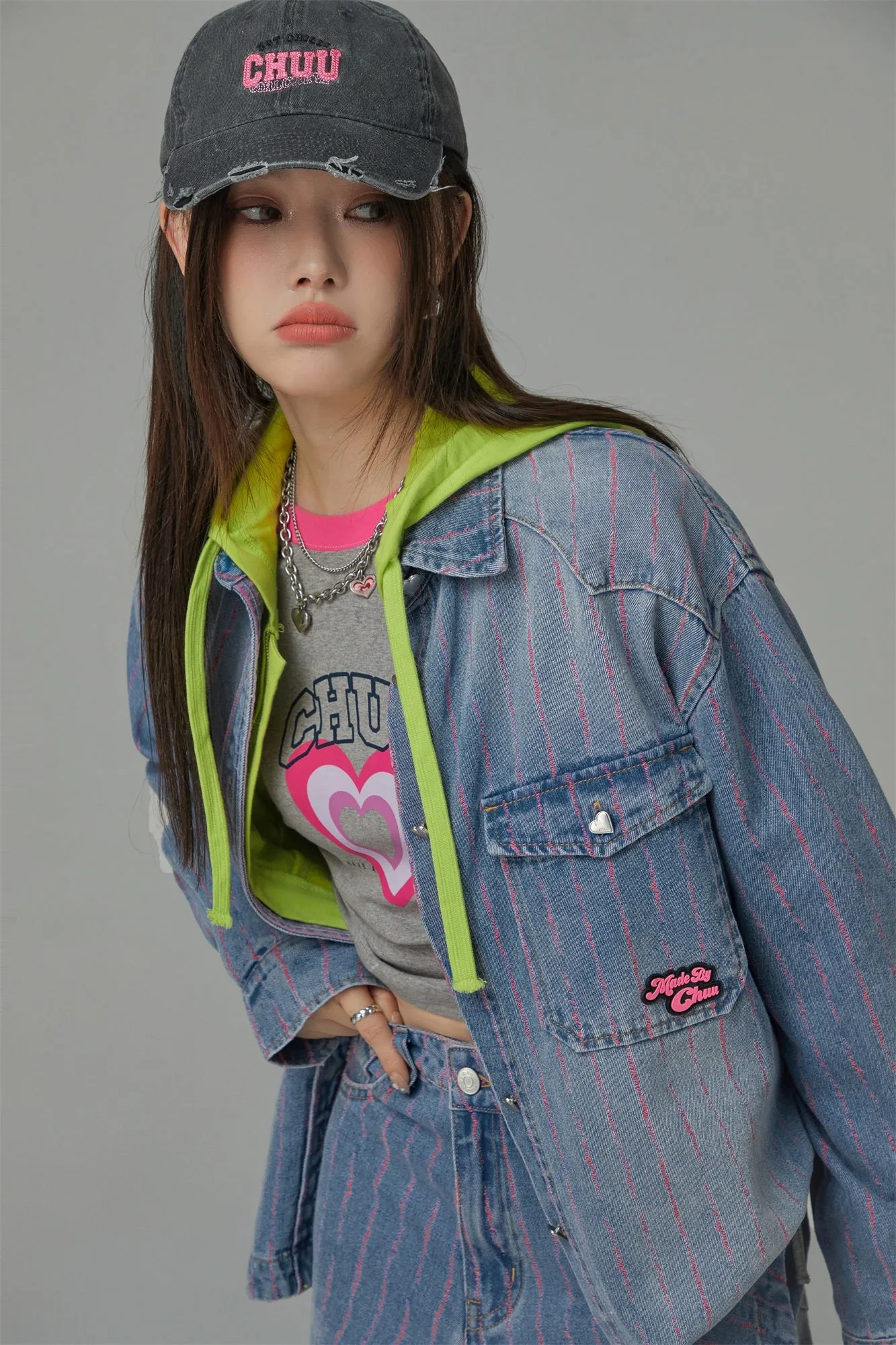 Rose Scent Kiss Loose Denim Shirt