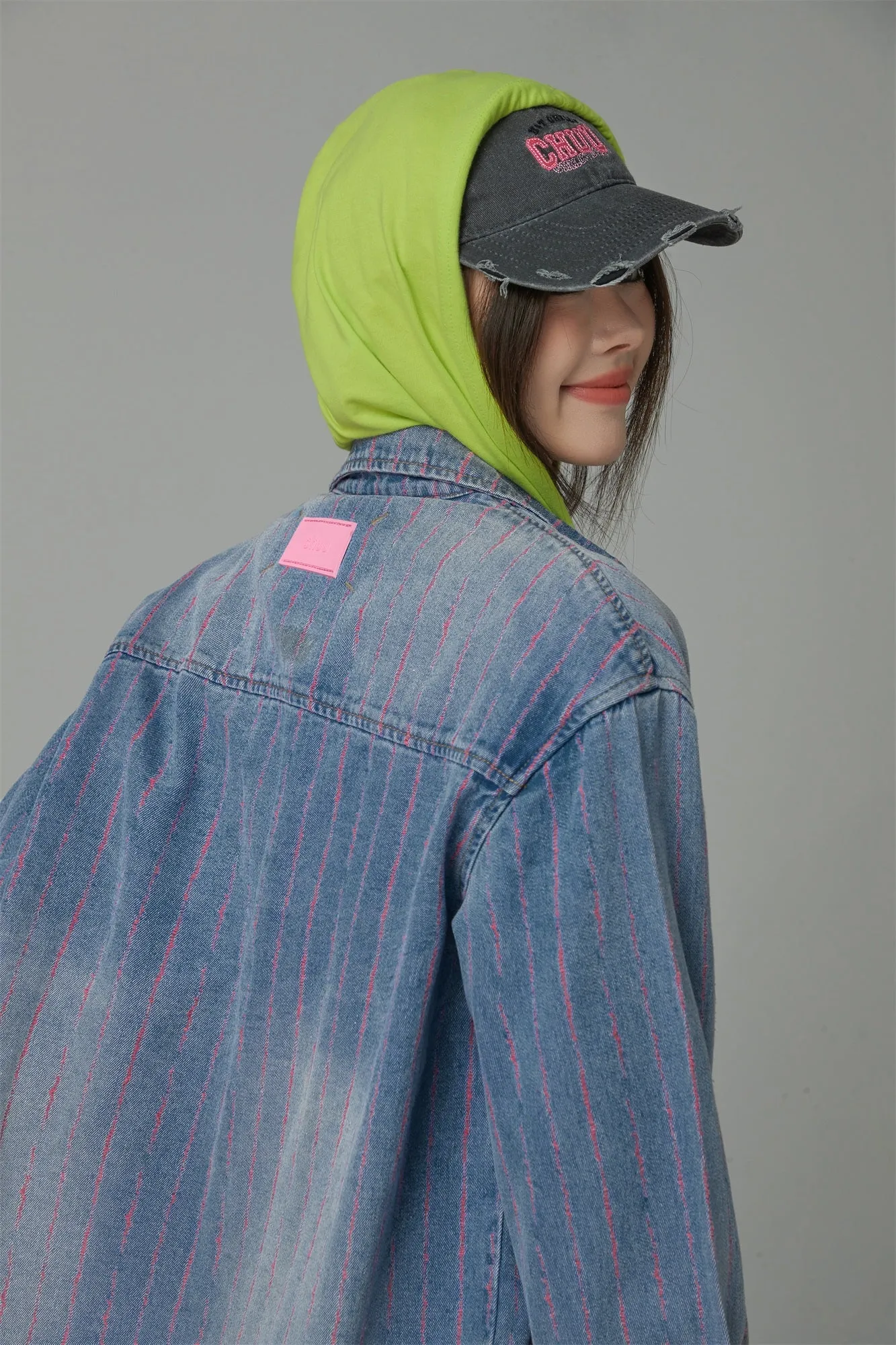 Rose Scent Kiss Loose Denim Shirt