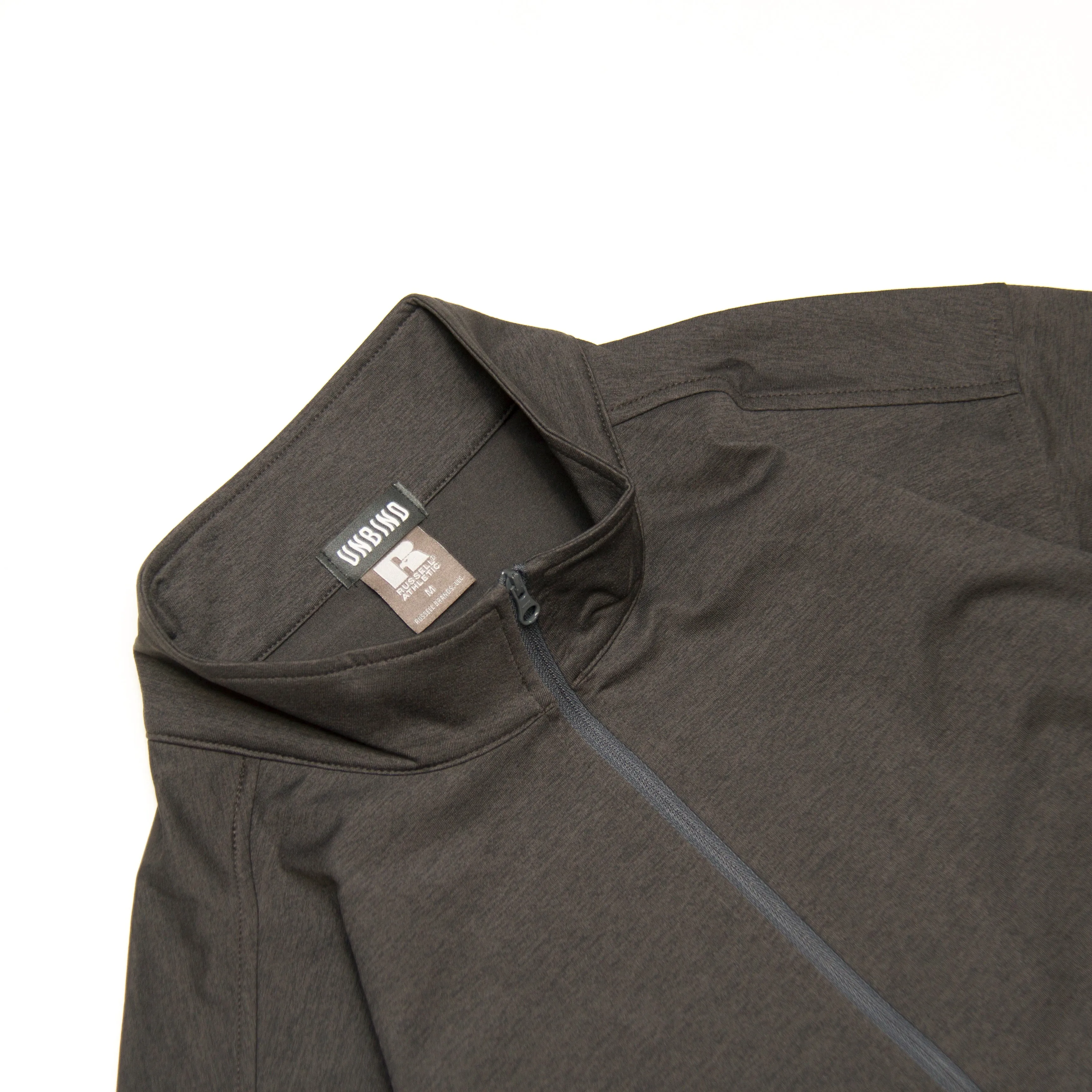 STRETCH ZIP UP SHIRT CHARCOAL