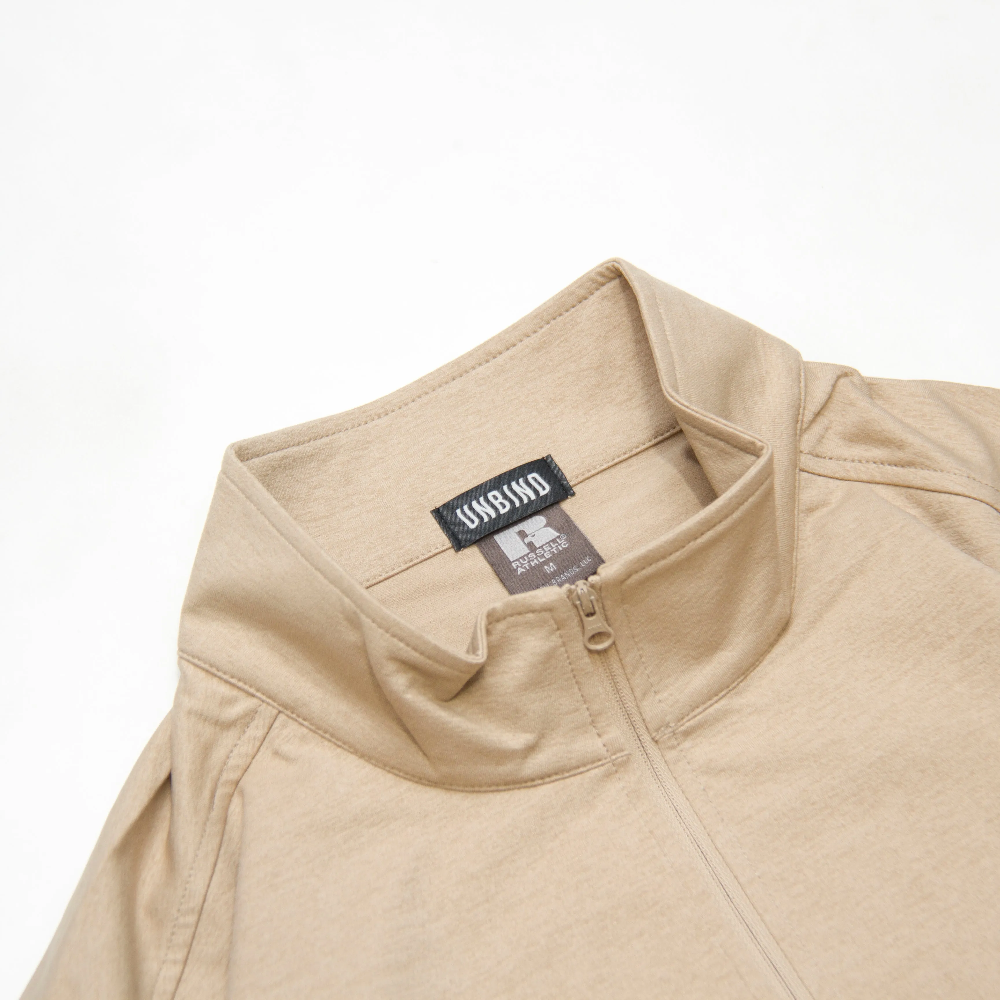 STRETCH ZIP UP SHIRT SAND