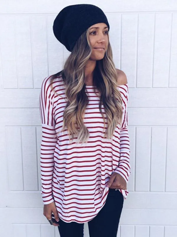 TastyHottie - Vintage Stripes Loose Blouses&Shirts Top