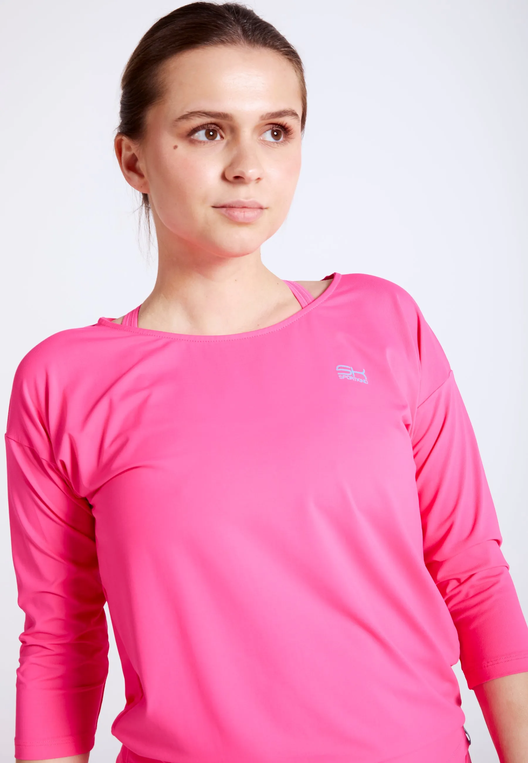 Tennis 3/4 Loose Fit Shirt, hibiscus pink