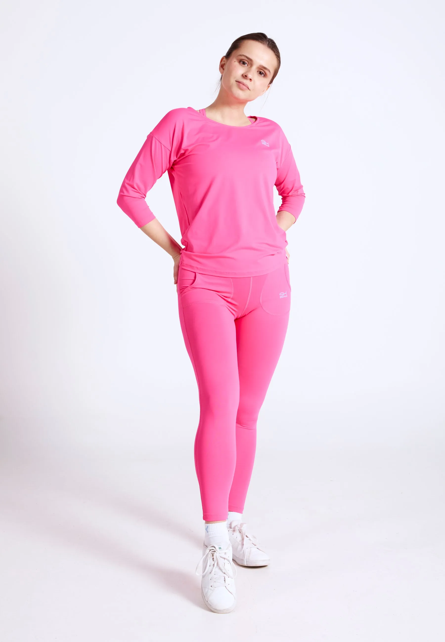 Tennis 3/4 Loose Fit Shirt, hibiscus pink