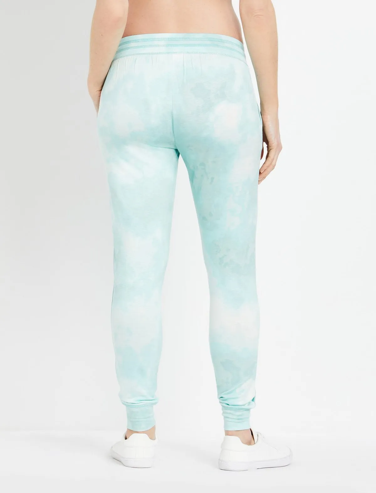 Under Belly Jogger Maternity Pants in Blue Tie Dye