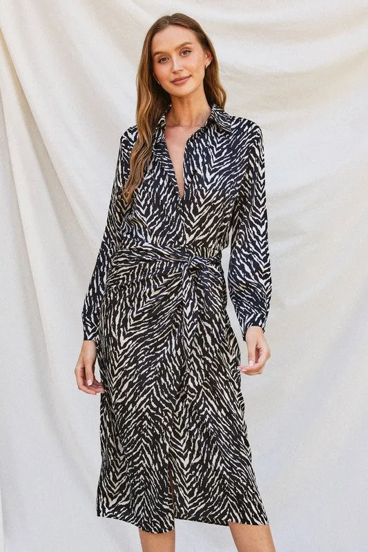 Untamed Midi Shirt Wrap Dress