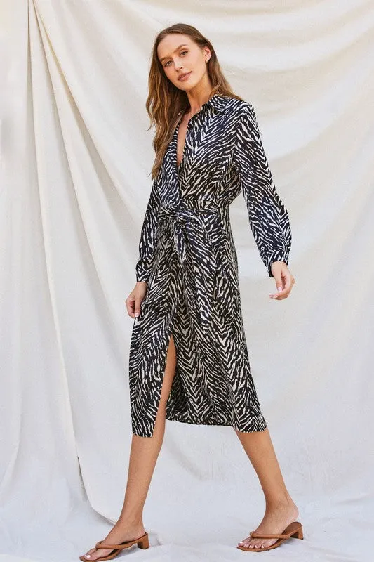 Untamed Midi Shirt Wrap Dress