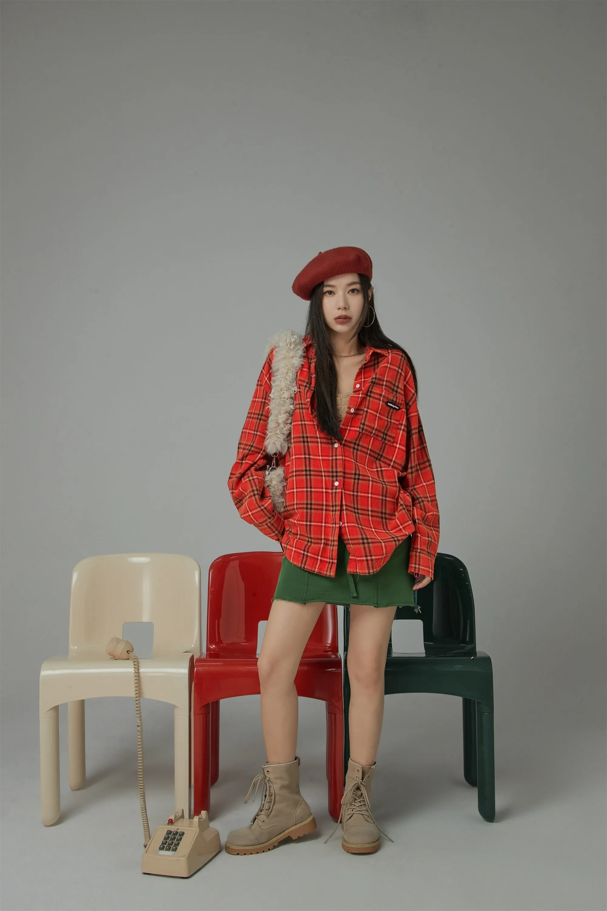 Vintage Check Loose Shirt