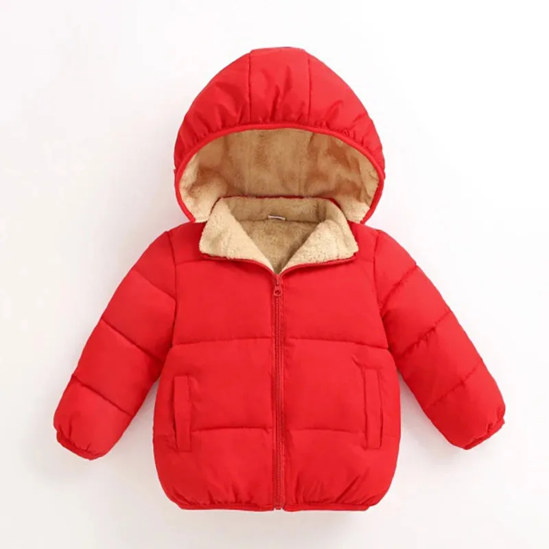 Winter Baby Kids Thicken Jackets For Infants Boy Coats Warm Hooded Velvet Jacket Children Outerwear 1-5Yrs Toddler Girl Snowcoat