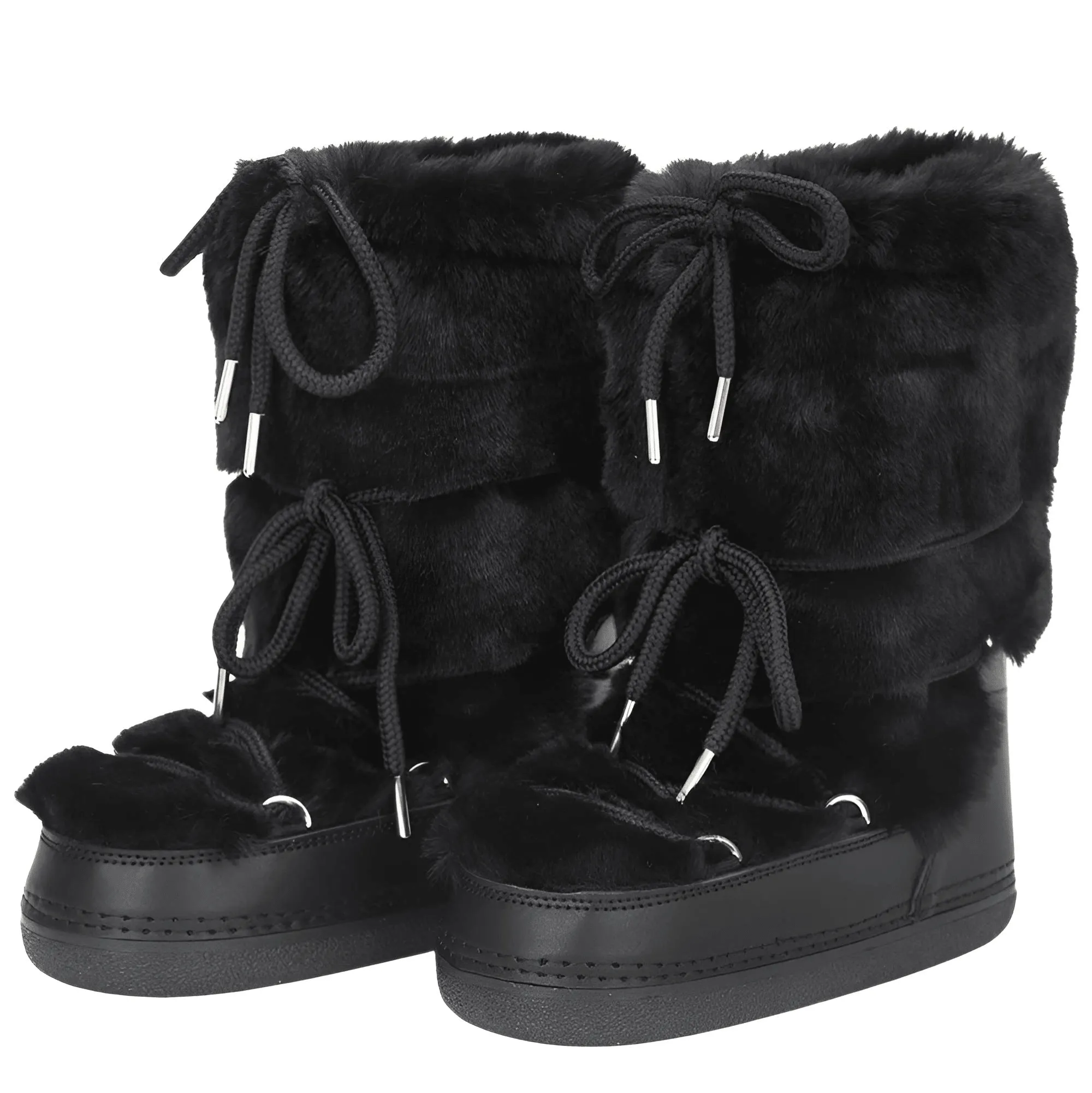 Winter Faux Fur Boots Snow Boots Women Fluffy Fuzzy Furry Faux Fur Boots Middle Calf Platform Pink Black White Furry Boots