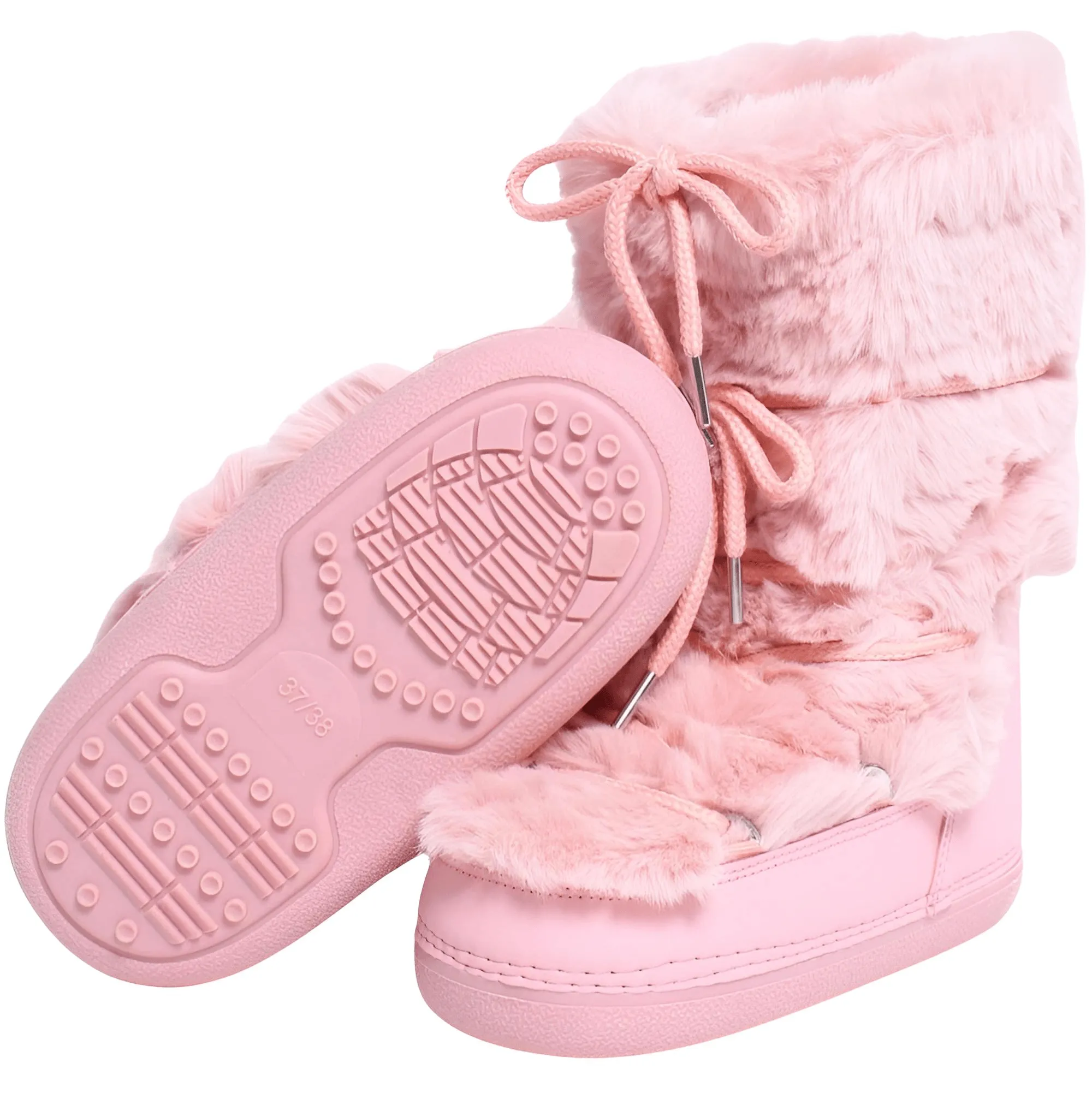 Winter Faux Fur Boots Snow Boots Women Fluffy Fuzzy Furry Faux Fur Boots Middle Calf Platform Pink Black White Furry Boots