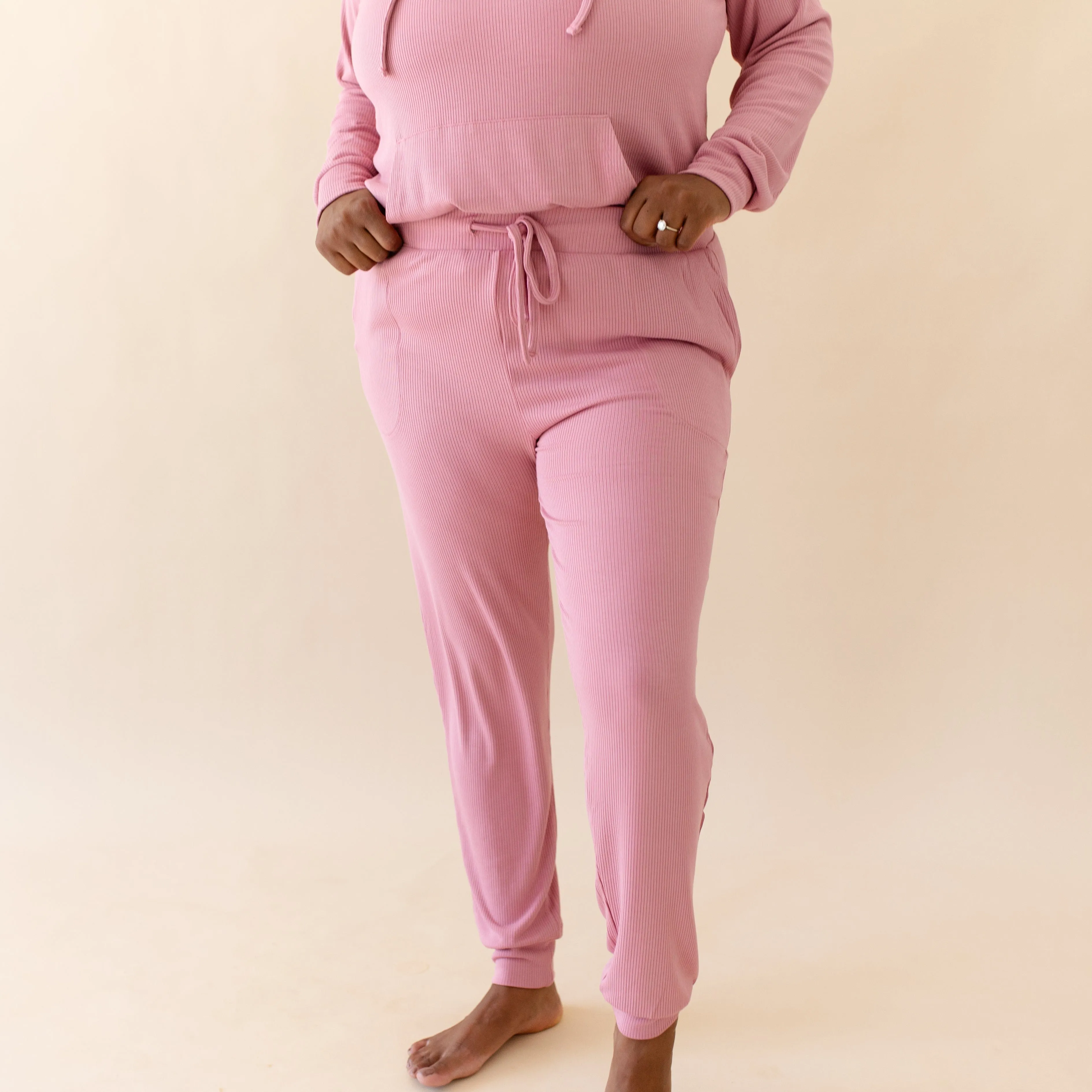 Women's Ribbed Jogger Pant in Apple Blossom