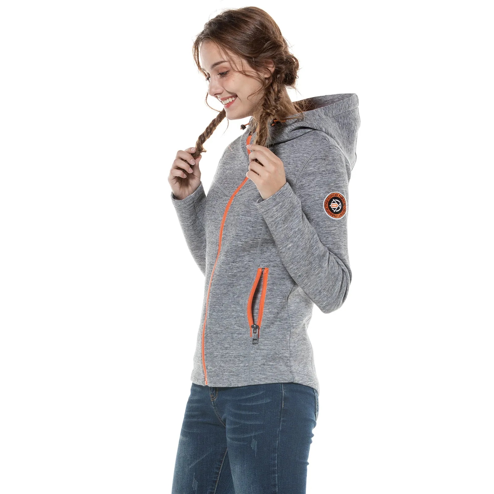 Women's Scuba Hoodie Sweatshirt S M L XL Grey Navy