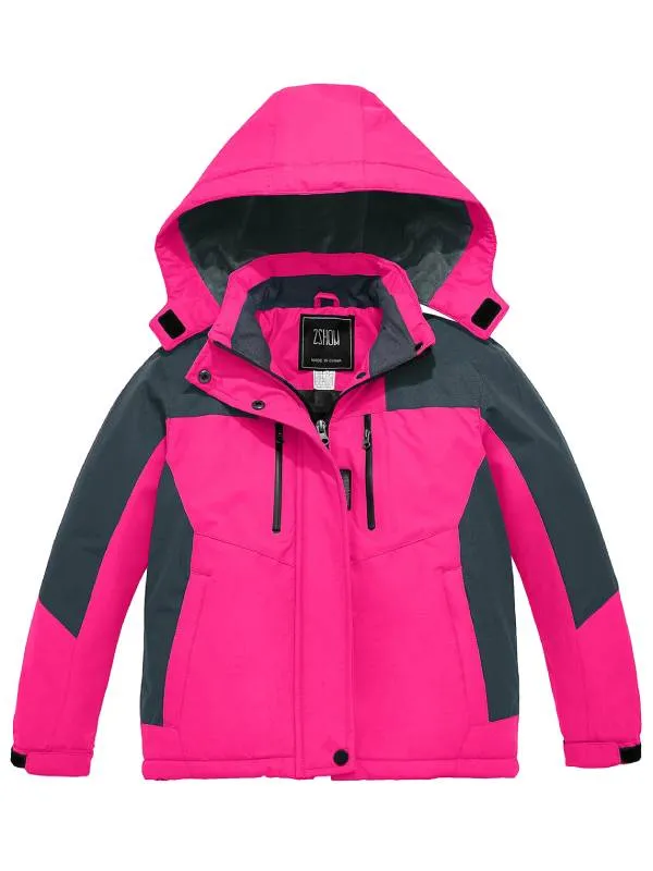 ZSHOW Girls' Waterproof Ski Jacket Warm Winter Snow Coat Fleece Raincoats