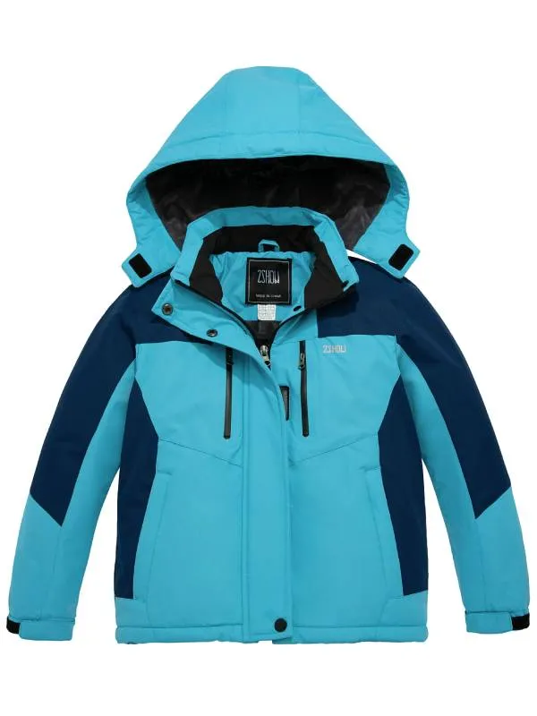 ZSHOW Girls' Waterproof Ski Jacket Warm Winter Snow Coat Fleece Raincoats